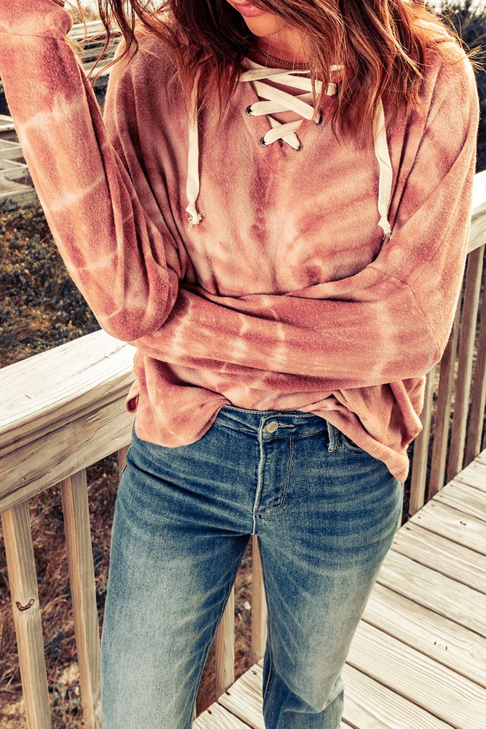 Tie-Dye Lace-Up Hoodie sold by Goodnight Macaroon product image thumbnail 4