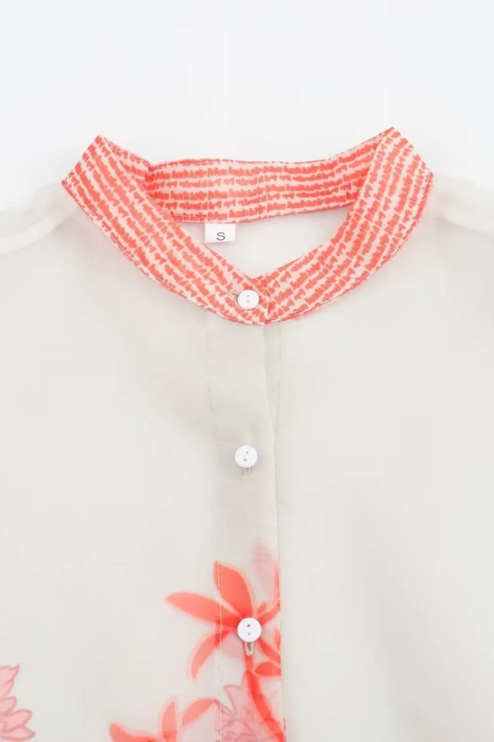 ‘Poppy’ Simple Floral Print Sheer Long Sleeve Blouse sold by Goodnight Macaroon product image thumbnail 3