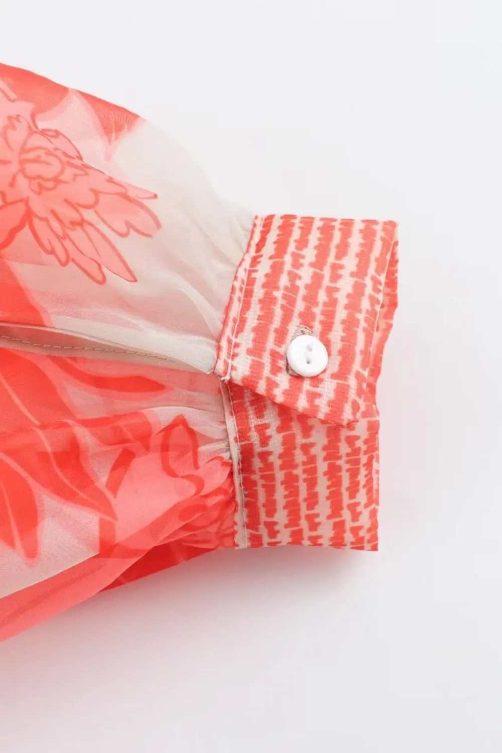 ‘Poppy’ Simple Floral Print Sheer Long Sleeve Blouse sold by Goodnight Macaroon product image thumbnail 5