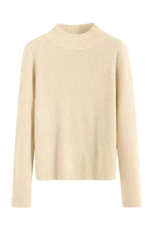 'Ophelia' Mock Neck Long Sleeves Knitted Sweater (5 Colors) sold by Goodnight Macaroon