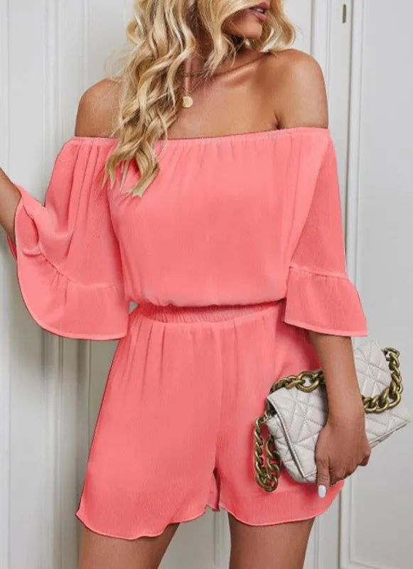 Off Shoulder Bell Sleeved Playsuit Romper #169635 sold by Goodnight Macaroon