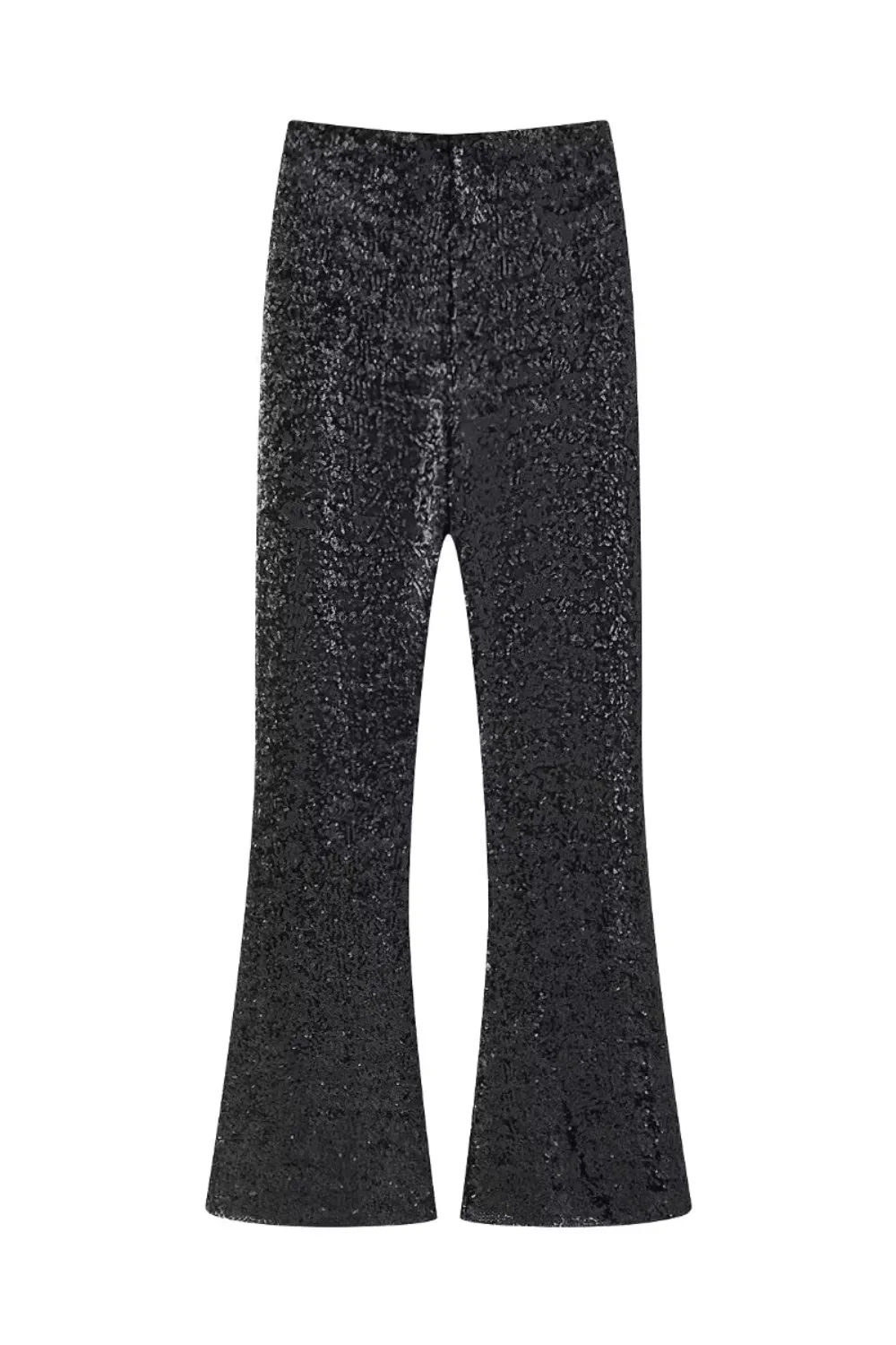 'Zoe' High-Waist Sequinned Flared Pants (2 Colors) sold by Goodnight Macaroon product image thumbnail 2