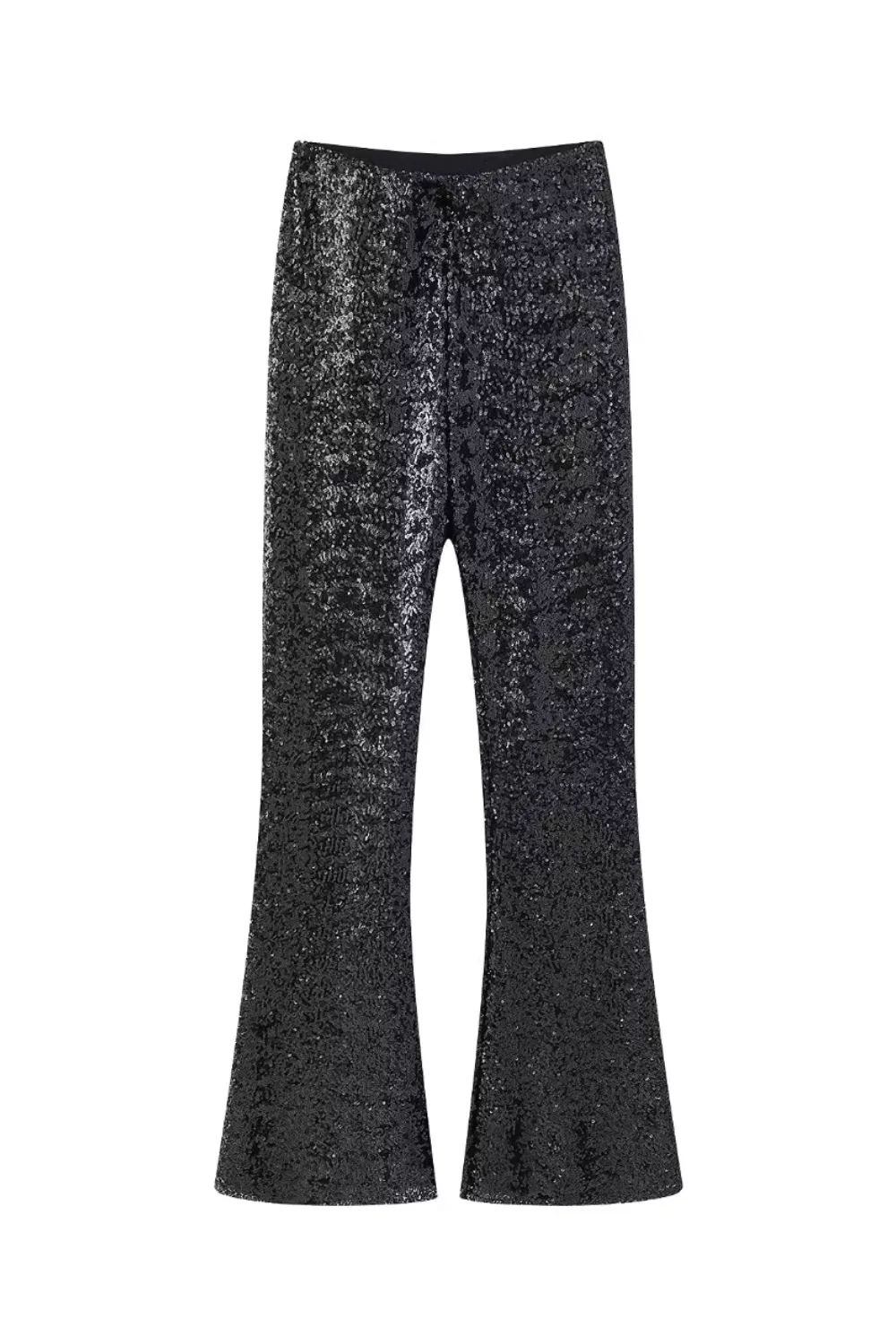 'Zoe' High-Waist Sequinned Flared Pants (2 Colors) sold by Goodnight Macaroon product image thumbnail 3