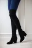'Ellis' Black Classic Over The Knee Suede Leather Boots sold by Goodnight Macaroon