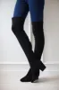 'Ellis' Black Classic Over The Knee Suede Leather Boots sold by Goodnight Macaroon