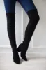 'Ellis' Black Classic Over The Knee Suede Leather Boots sold by Goodnight Macaroon