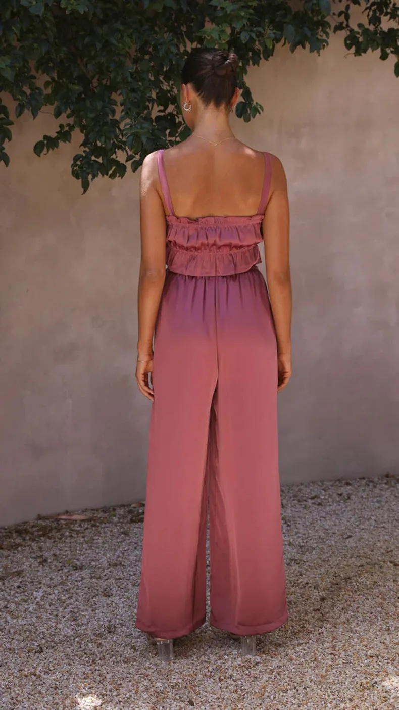 Satin Crop Top & Wide Leg Pants Set #167780 sold by Goodnight Macaroon product image thumbnail 4