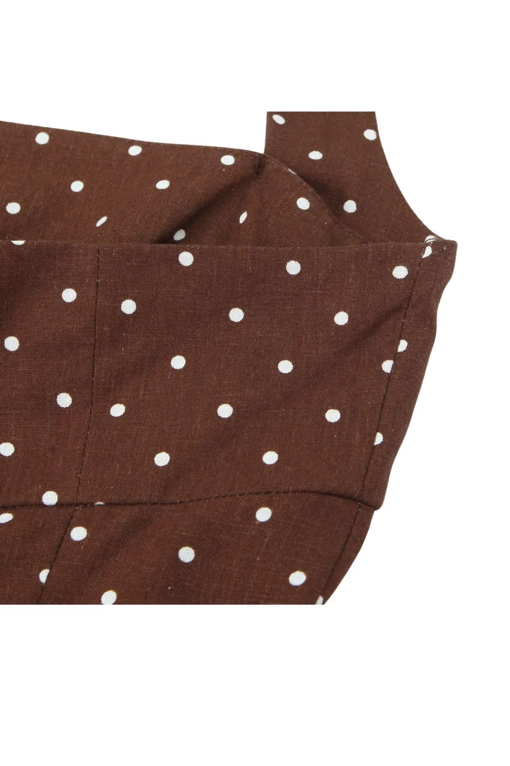 ‘Millie' Mixed-Fabric Polka Dot Midi Dress sold by Goodnight Macaroon product image thumbnail 4