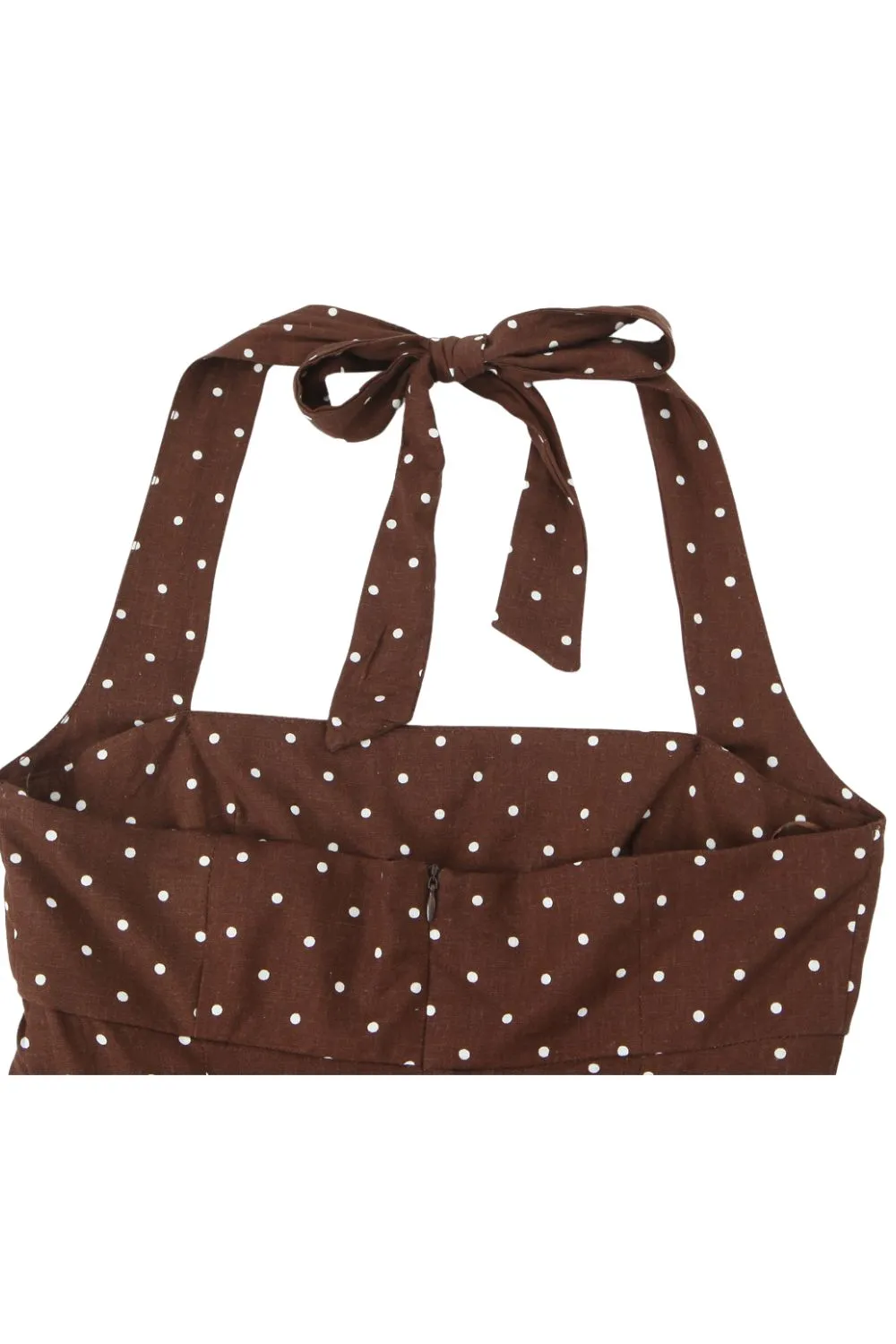 ‘Millie' Mixed-Fabric Polka Dot Midi Dress sold by Goodnight Macaroon product image thumbnail 3