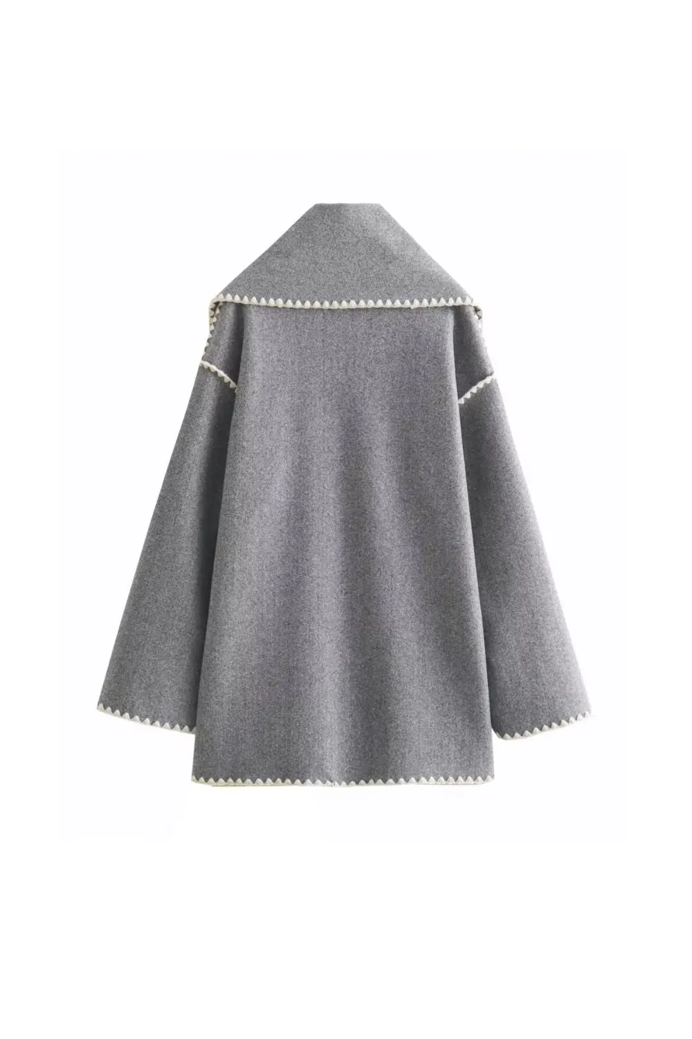 'Samantha' Scarf-Trimmed Patchwork Woolen Knit Coat sold by Goodnight Macaroon product image thumbnail 5