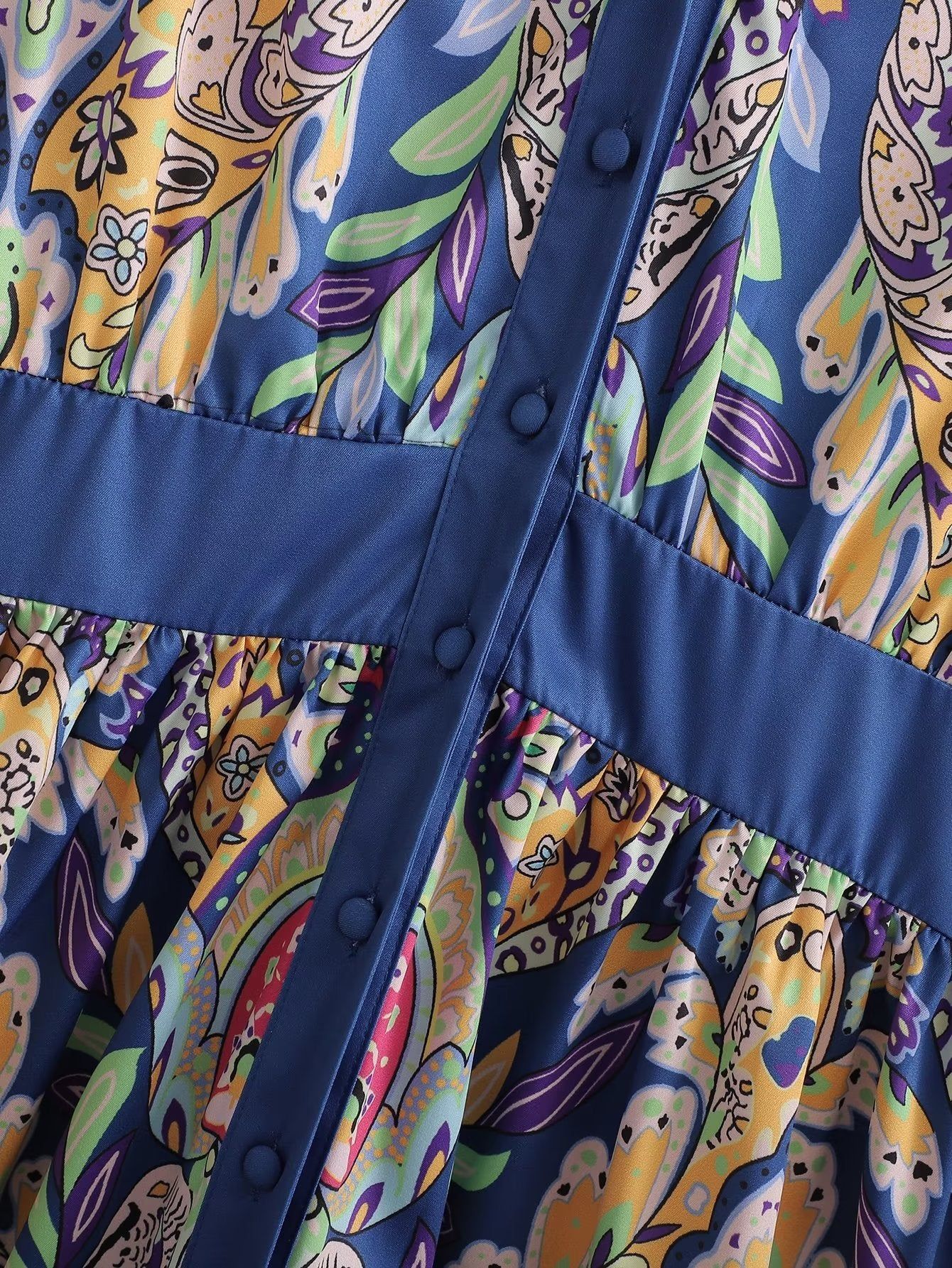 Floral Ruffle V-Neck Dress #167008 sold by Goodnight Macaroon product image thumbnail 6