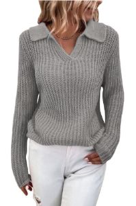 'Nida' Collar Knitted Sweater (8 COLORS) sold by Goodnight Macaroon
