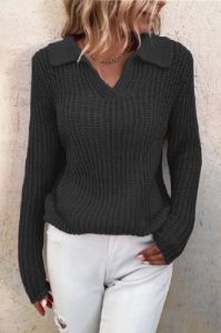 'Nida' Collar Knitted Sweater (8 COLORS) sold by Goodnight Macaroon