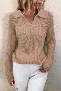 'Nida' Collar Knitted Sweater (8 COLORS) sold by Goodnight Macaroon