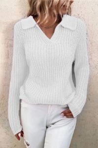 'Nida' Collar Knitted Sweater (8 COLORS) sold by Goodnight Macaroon