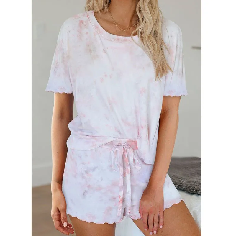 Tie-Dye Printed Short Sleeve Two-Piece Pyjamas  #64991 sold by Goodnight Macaroon
