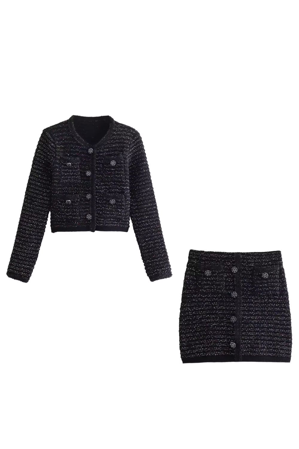 'Francine' Sequinned Knitted Jacket & Skirt Set sold by Goodnight Macaroon
