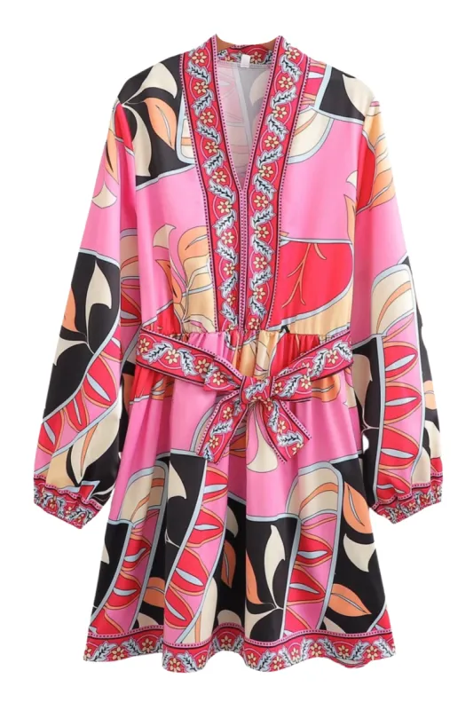 'Velma' Maya V-Neck Printed Dress sold by Goodnight Macaroon