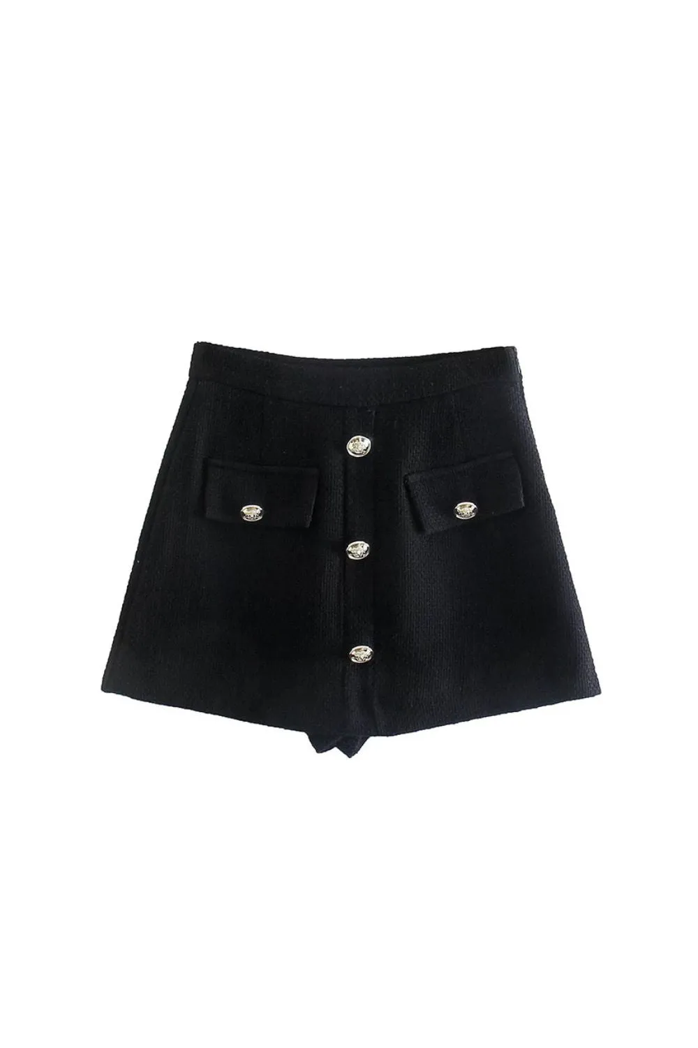 'Ellie' Gold-Buttoned Textured Blazer & Skirt Set sold by Goodnight Macaroon product image thumbnail 4