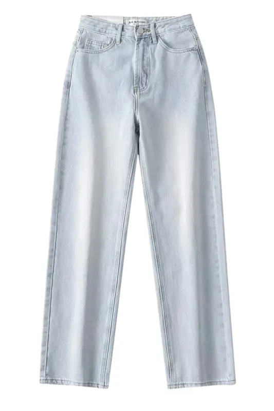 'Kathryn' Wide Leg Straight Denim Jeans sold by Goodnight Macaroon