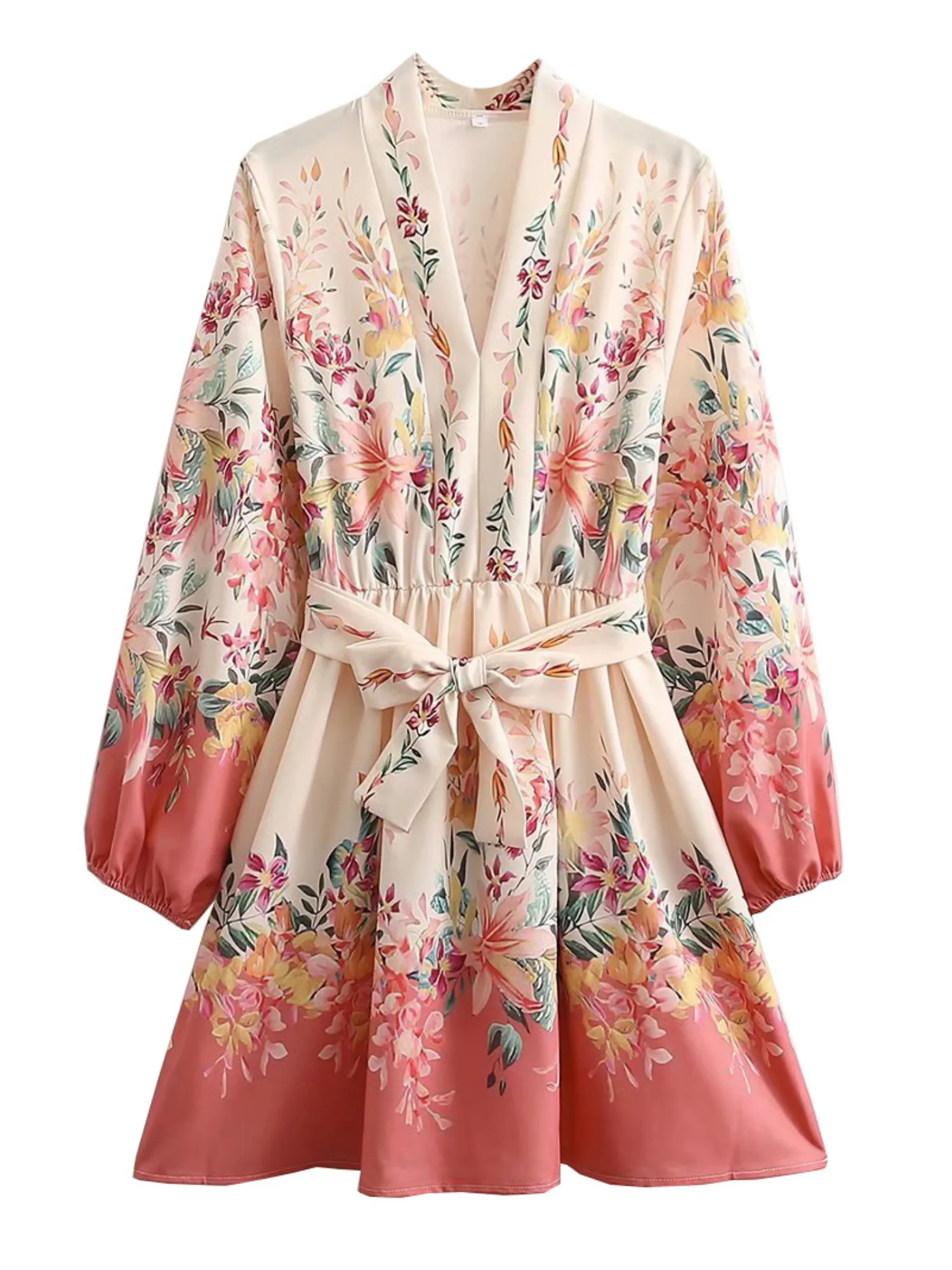 'Selena' Floral Printed Belted Dress sold by Goodnight Macaroon product image thumbnail 5