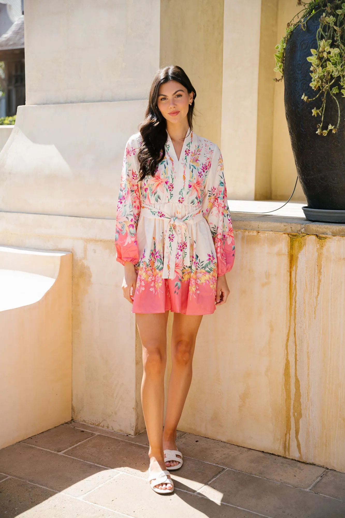 'Selena' Floral Printed Belted Dress sold by Goodnight Macaroon product image thumbnail 2
