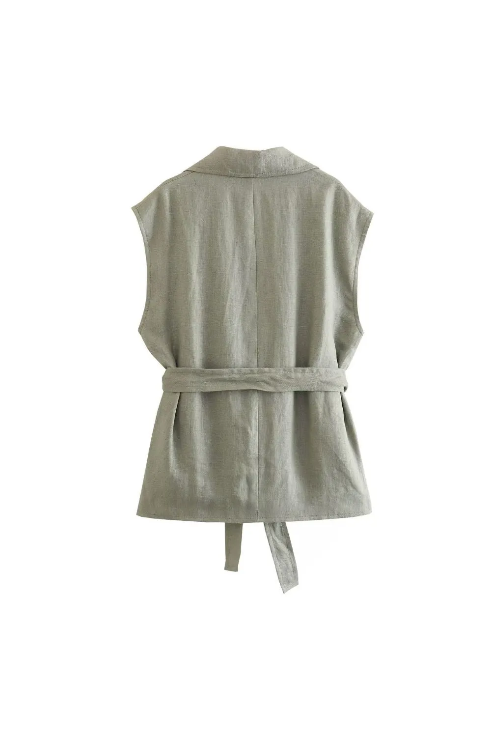 'Savannah' Elegant Linen Vest Paired & High-Waisted Pants (Sold Separately) sold by Goodnight Macaroon product image thumbnail 5