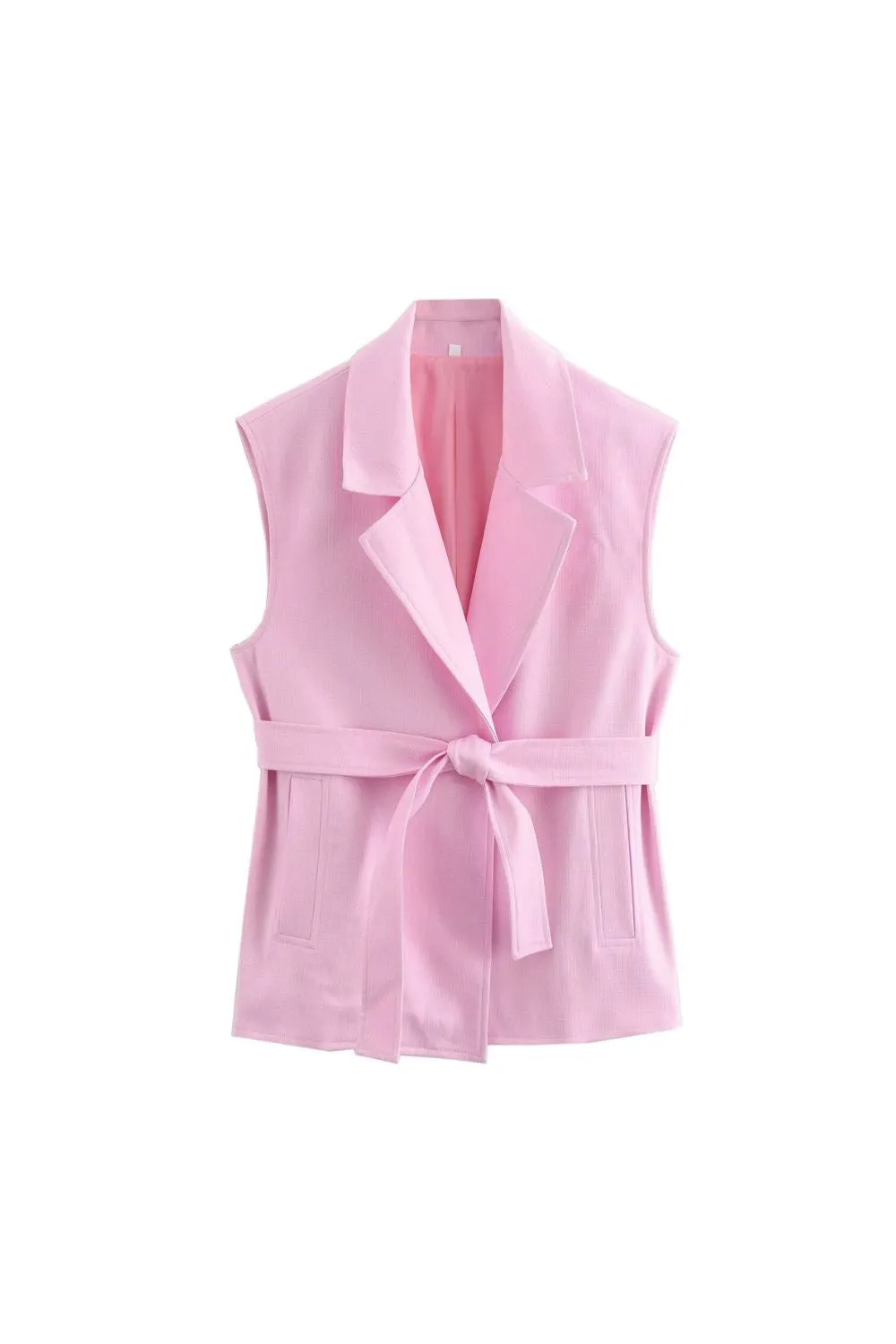 'Savannah' Elegant Linen Vest Paired & High-Waisted Pants (Sold Separately) sold by Goodnight Macaroon product image thumbnail 2