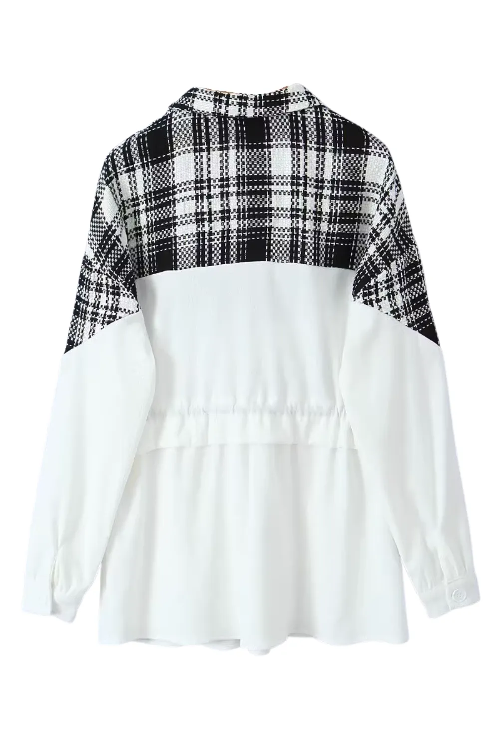 'Nikki' Plaid and Solid Block Drawstring Jacket sold by Goodnight Macaroon product image thumbnail 2