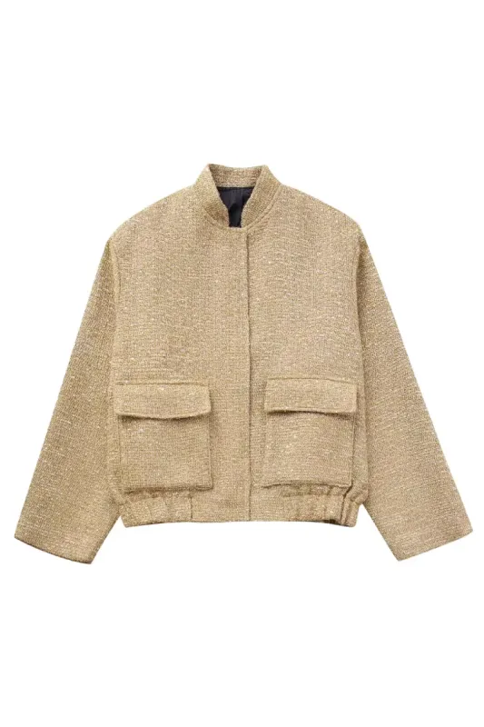 'Kendra' Tweed Stand-Up Collar jacket sold by Goodnight Macaroon