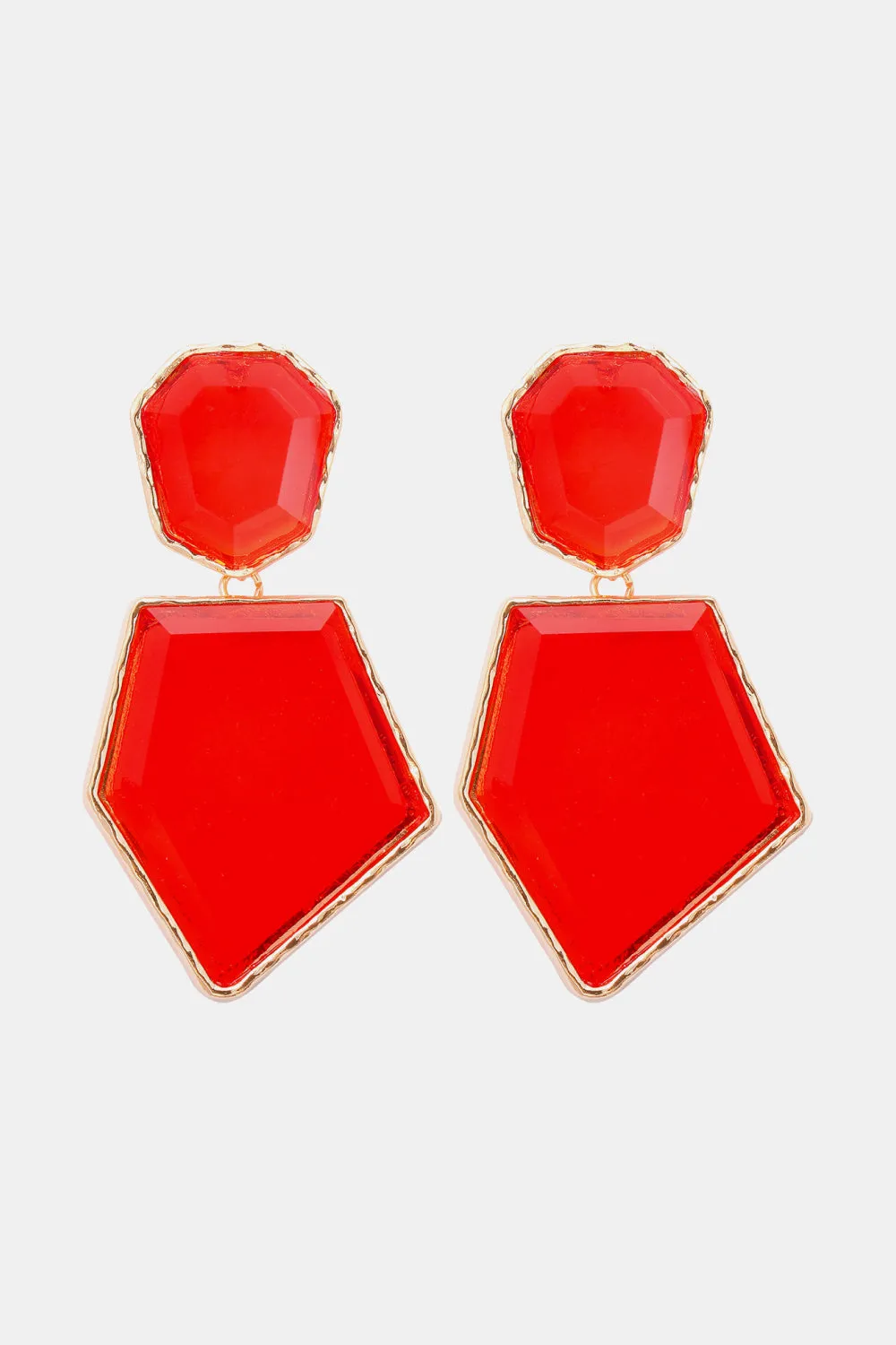 Geometrical Shape Zinc Alloy Frame Resin Dangle Earrings sold by Goodnight Macaroon product image thumbnail 5