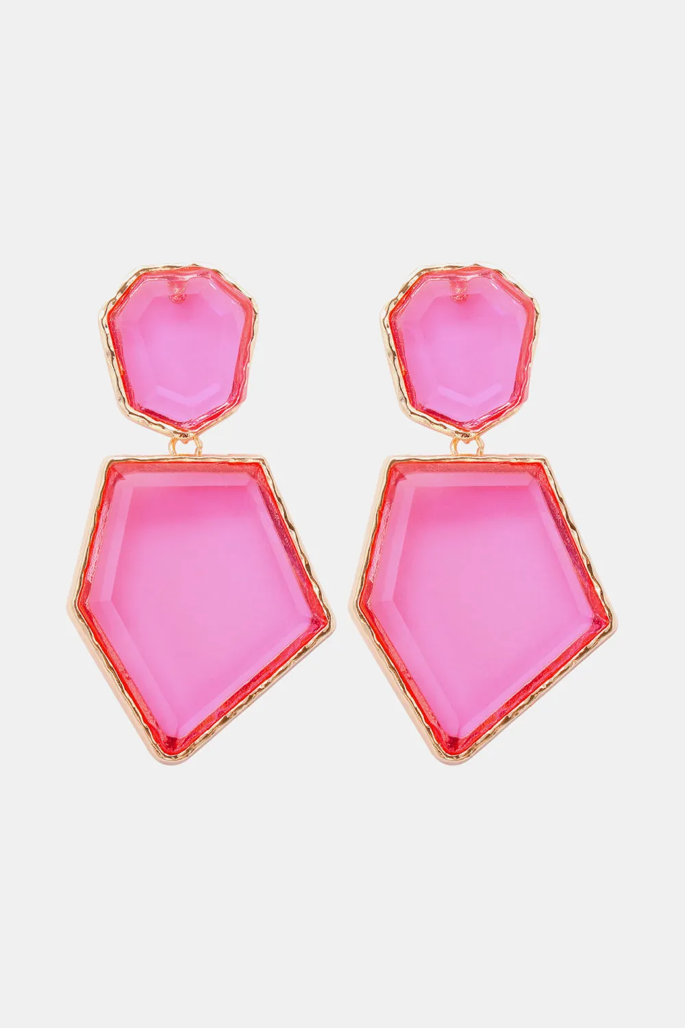 Geometrical Shape Zinc Alloy Frame Resin Dangle Earrings sold by Goodnight Macaroon product image thumbnail 3