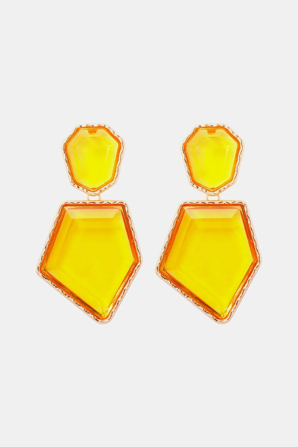 Geometrical Shape Zinc Alloy Frame Resin Dangle Earrings sold by Goodnight Macaroon product image thumbnail 4