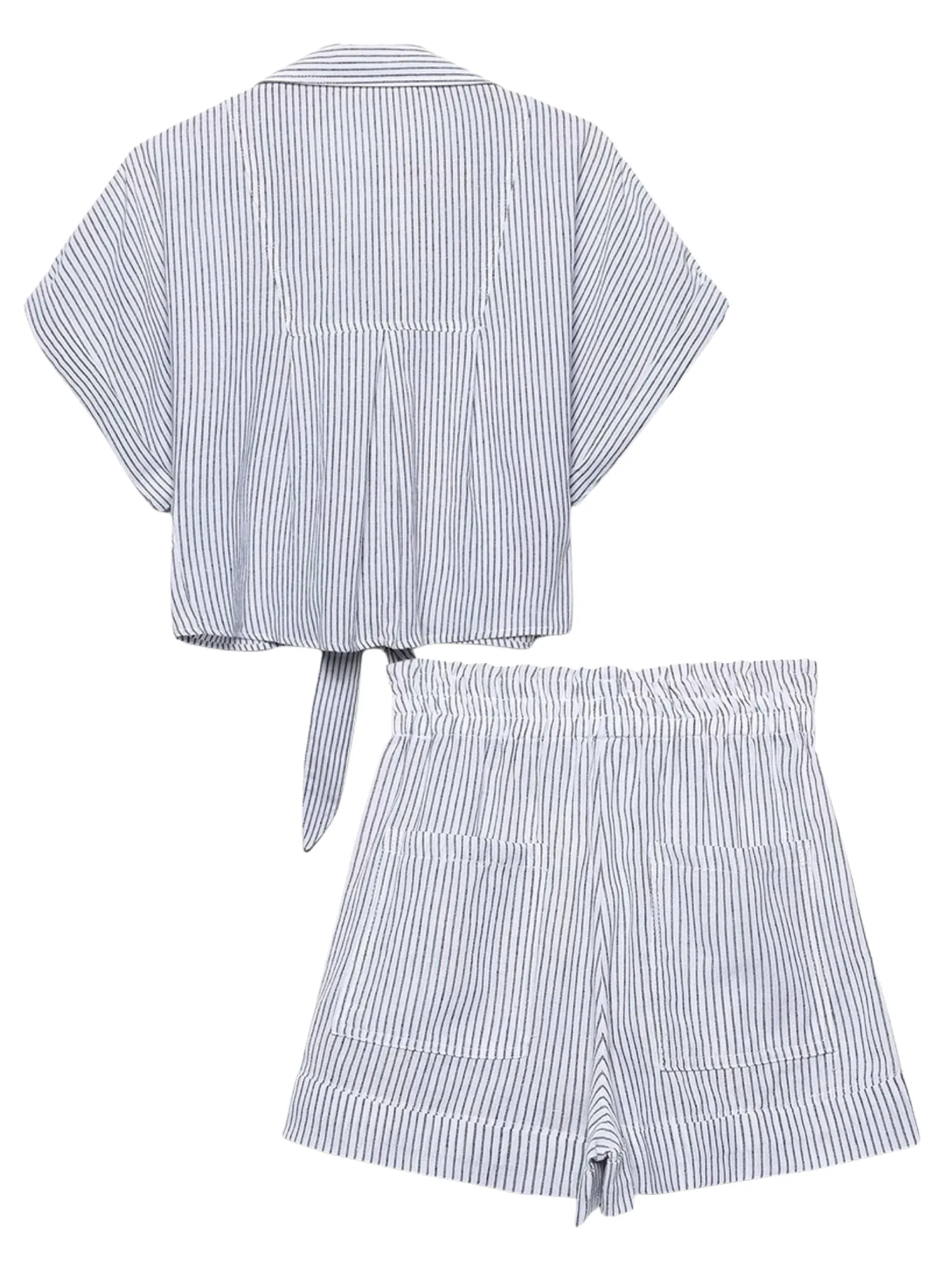 'Danny' Tie Stripe Shirt & Shorts Set sold by Goodnight Macaroon product image thumbnail 2