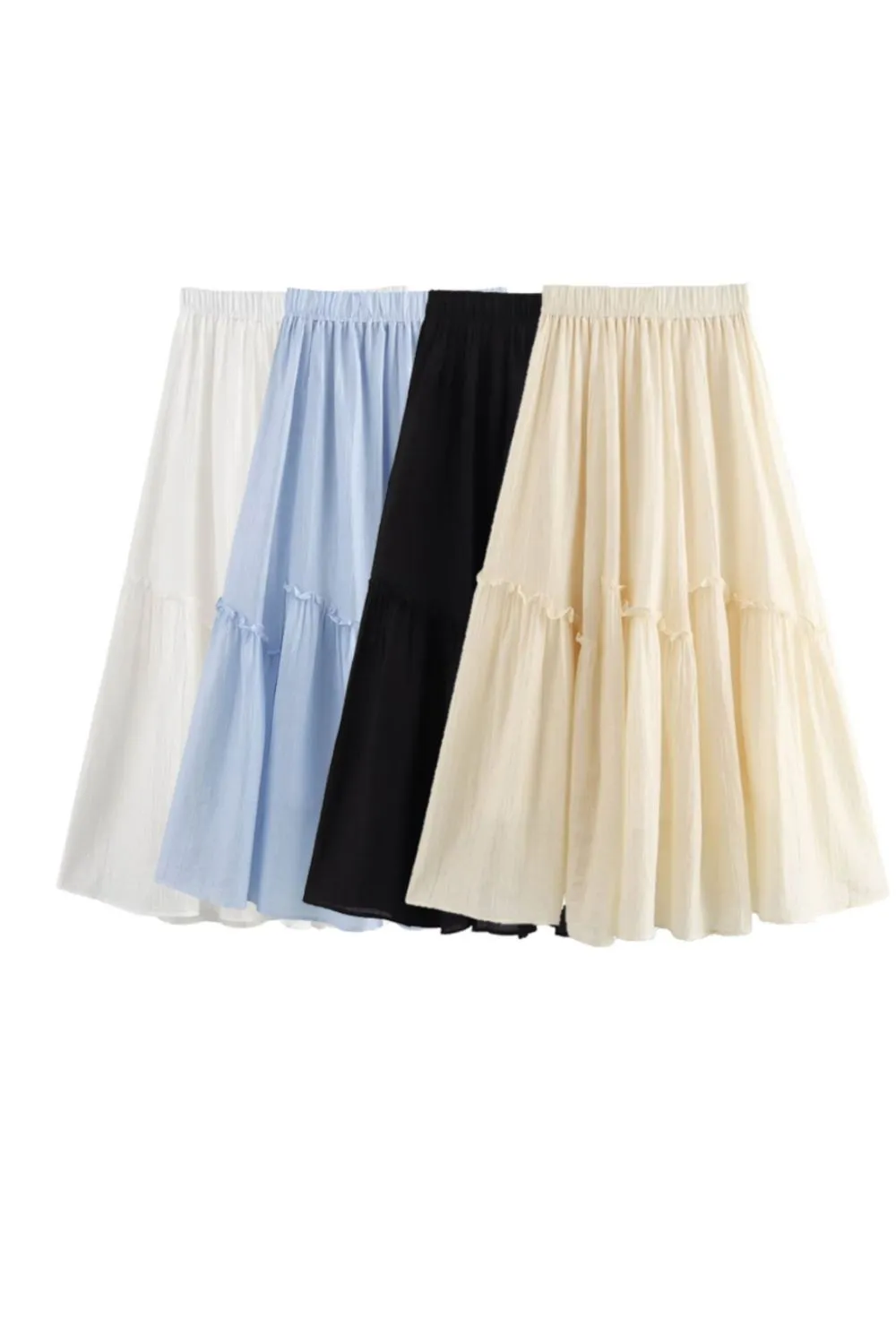 'Alice' High-Waisted Slimming Lace Trim Skirt sold by Goodnight Macaroon