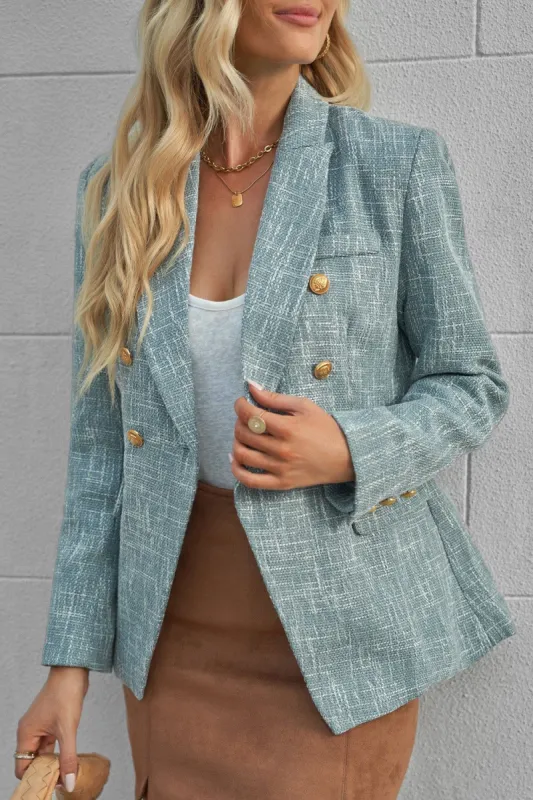 'Adonia' Heathered Double-Breasted Blazer sold by Goodnight Macaroon