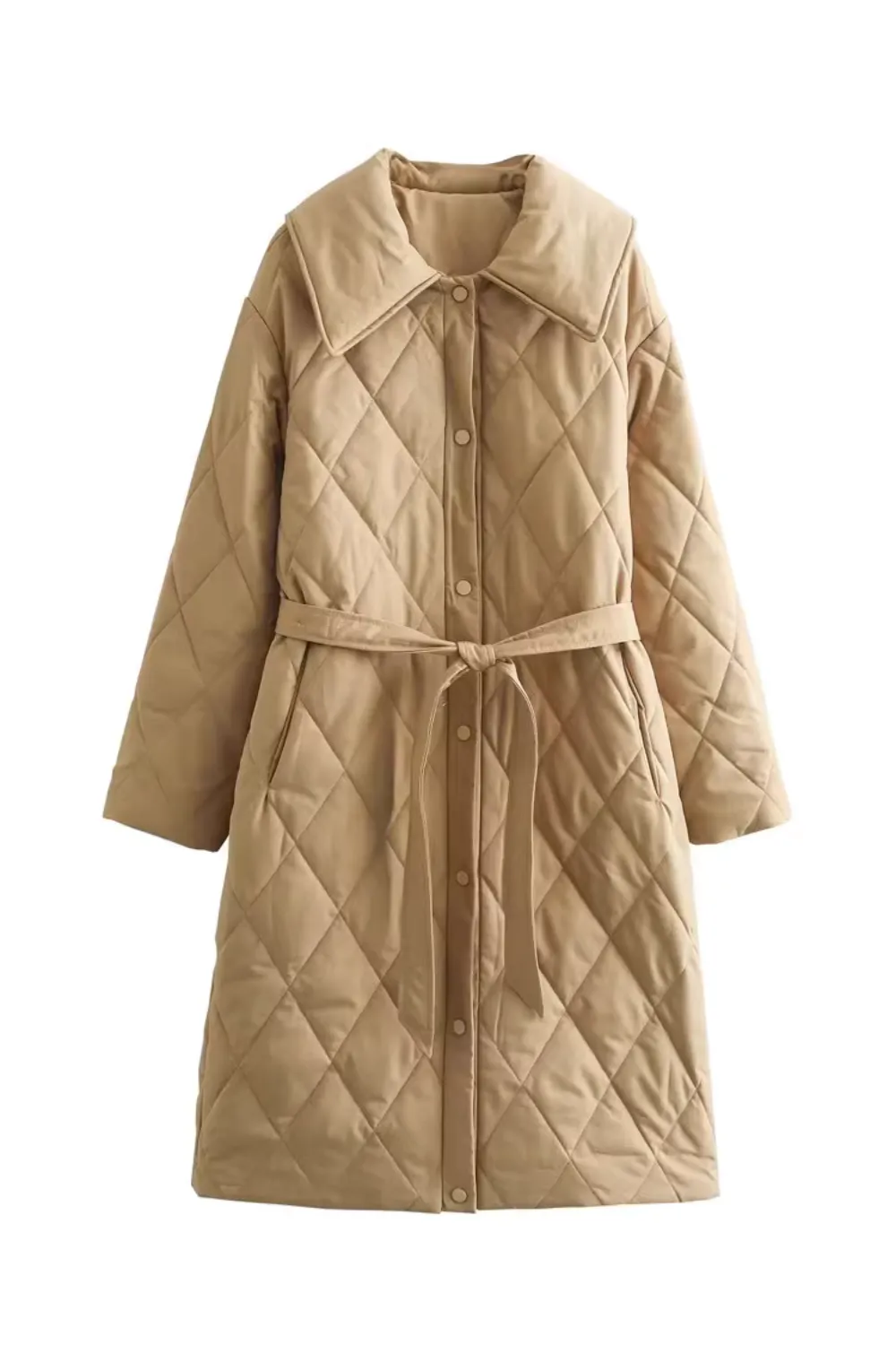 'Samantha' Diamond Quilted Button-down Coat (3 Colors) sold by Goodnight Macaroon product image thumbnail 2
