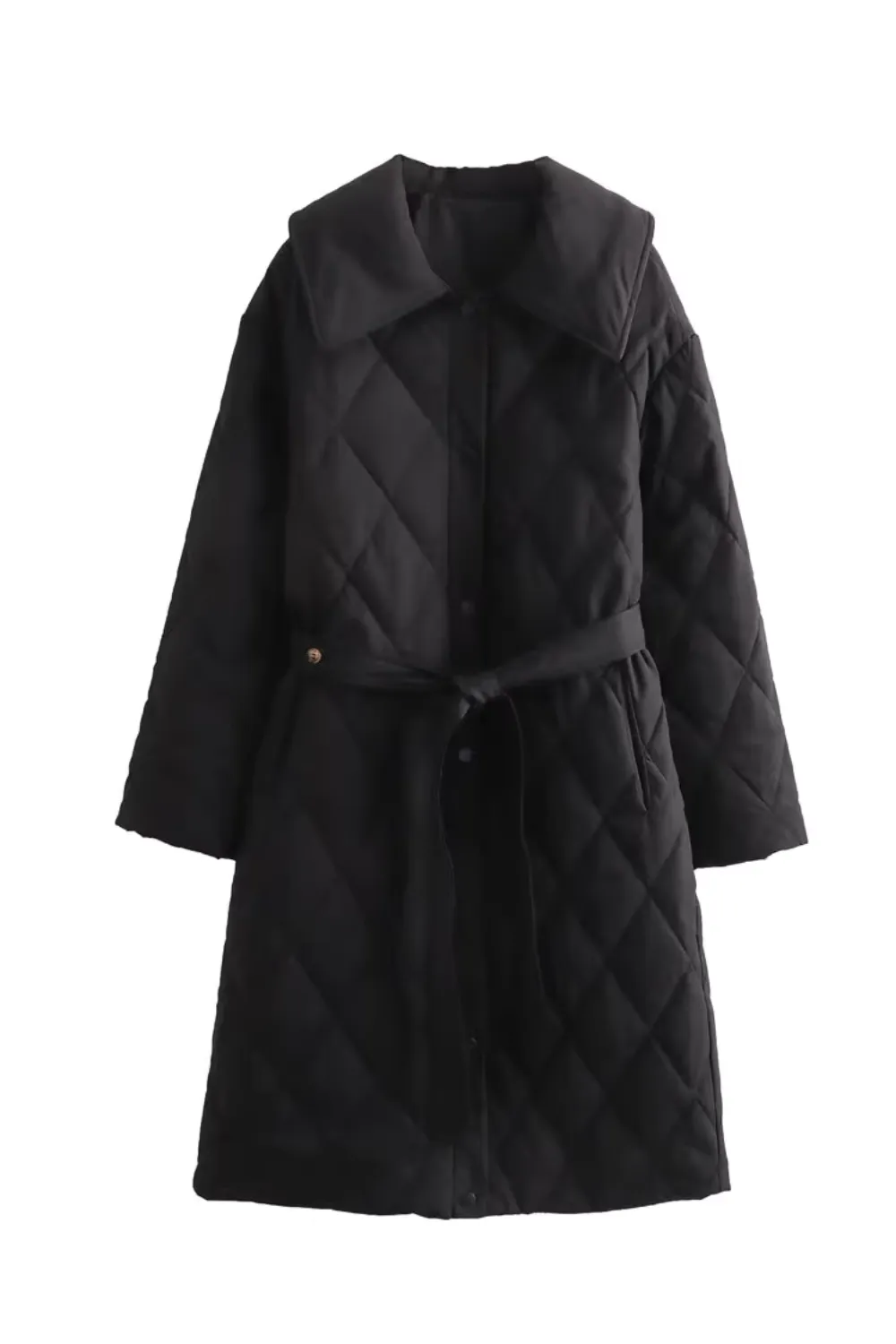'Samantha' Diamond Quilted Button-down Coat (3 Colors) sold by Goodnight Macaroon product image thumbnail 3