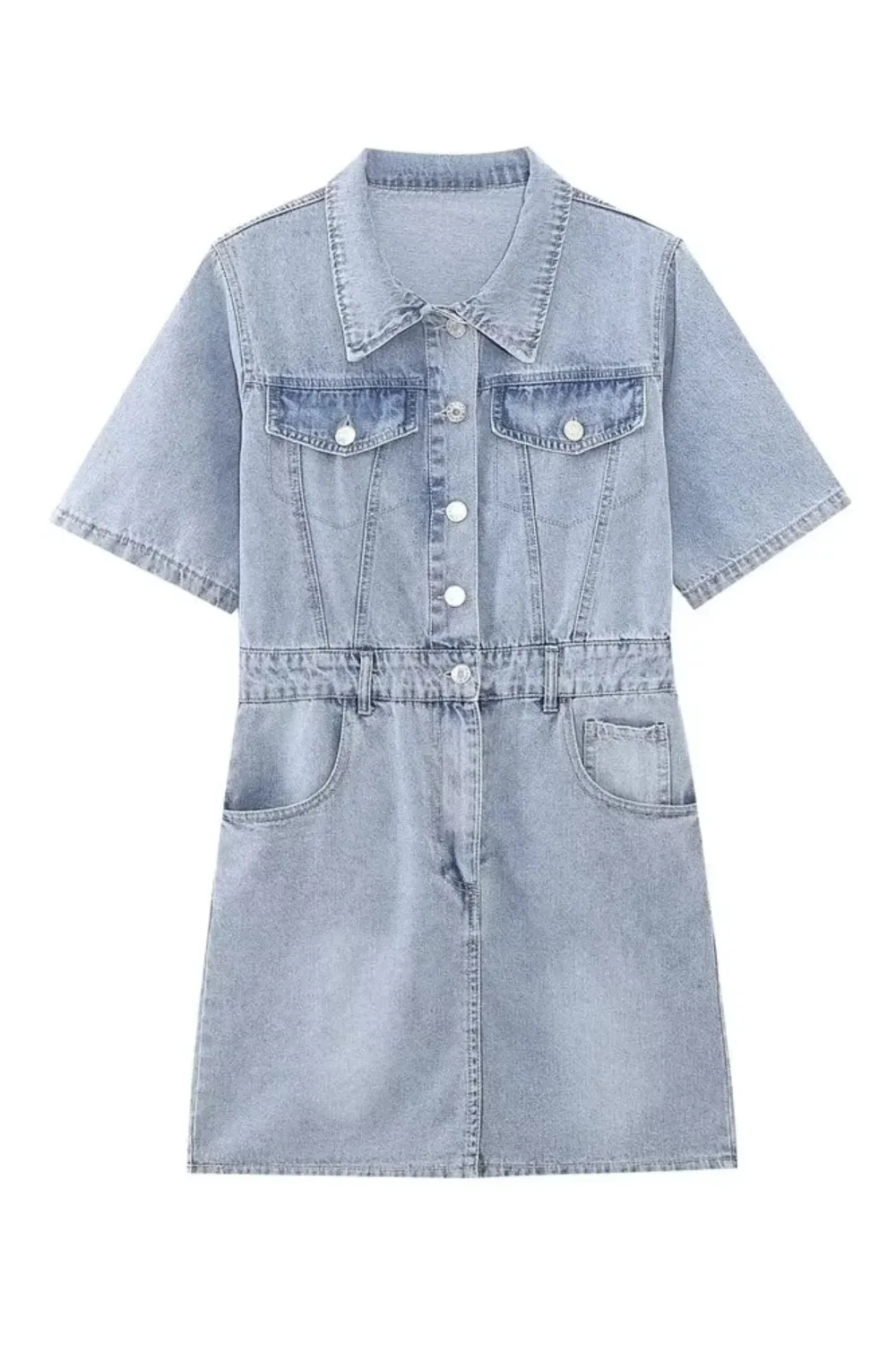 'Ellie' Denim Collared Dress sold by Goodnight Macaroon