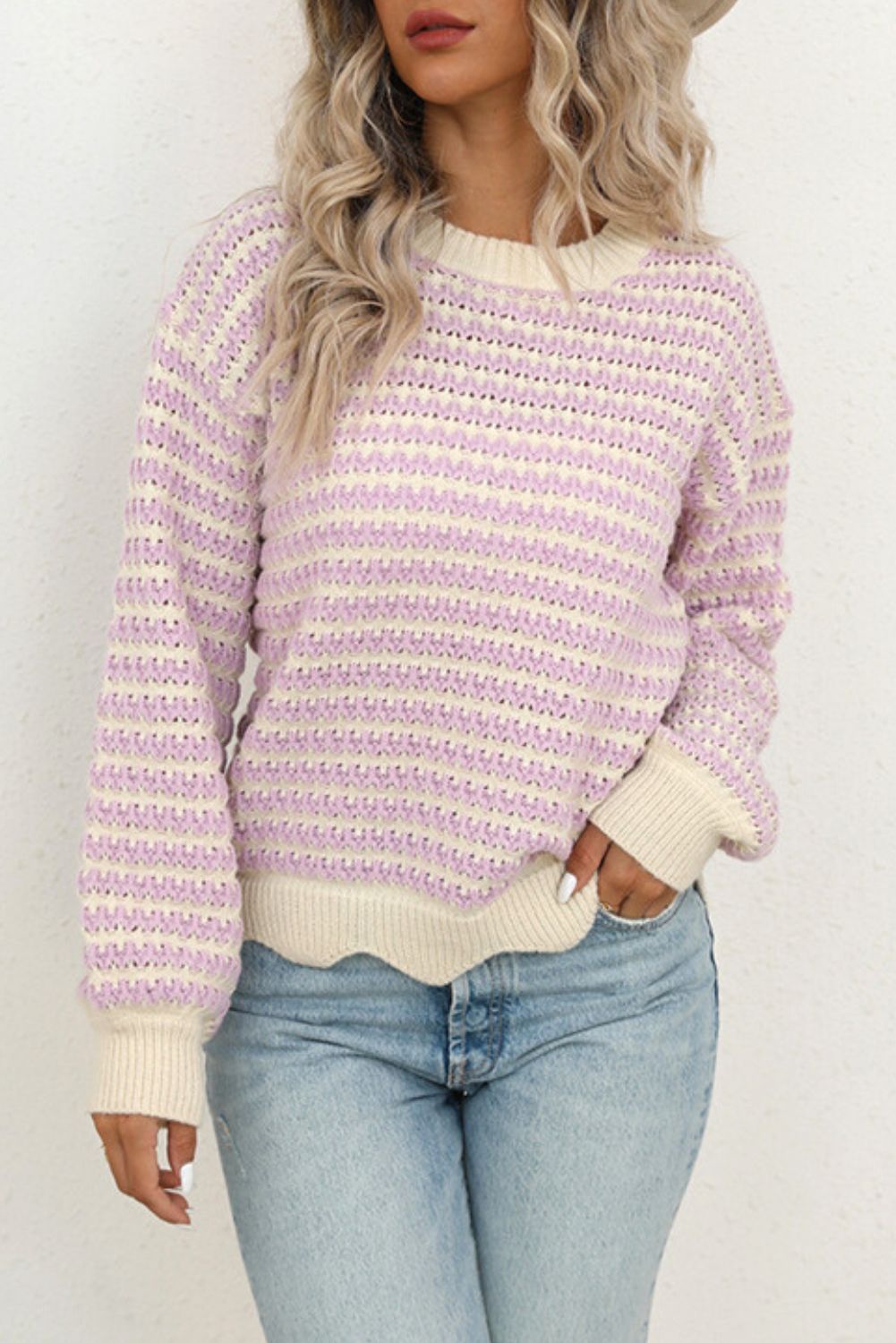 'Jackie' Knitted Pullover Sweater (2 COLORS) sold by Goodnight Macaroon product image thumbnail 2