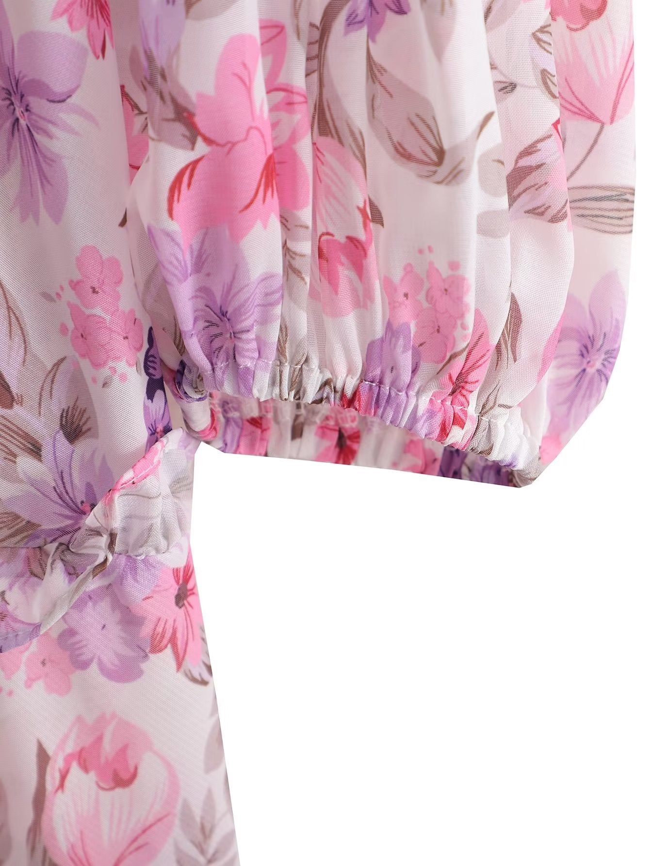 'Georgia' Floral V-Neck Ruffle Midi Dress #170389 sold by Goodnight Macaroon product image thumbnail 8