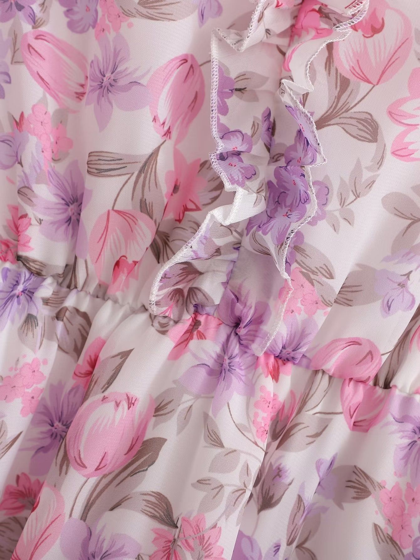 'Georgia' Floral V-Neck Ruffle Midi Dress #170389 sold by Goodnight Macaroon product image thumbnail 5