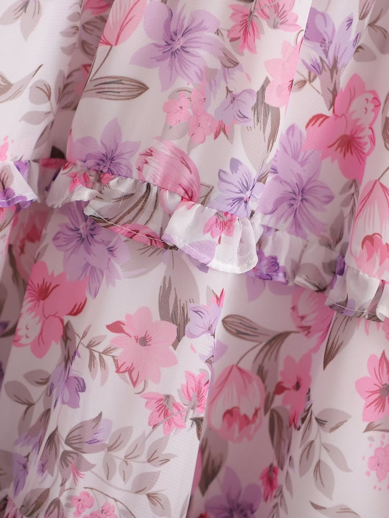 'Georgia' Floral V-Neck Ruffle Midi Dress #170389 sold by Goodnight Macaroon product image thumbnail 6