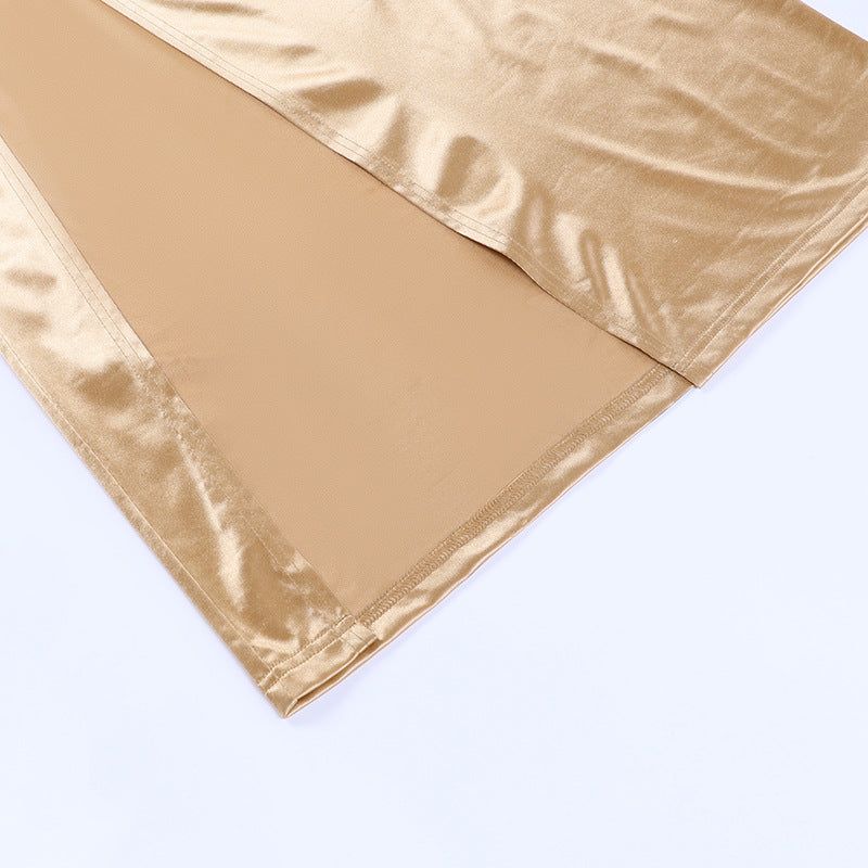 Satin One Shoulder Split Dress #107204 sold by Goodnight Macaroon product image thumbnail 8