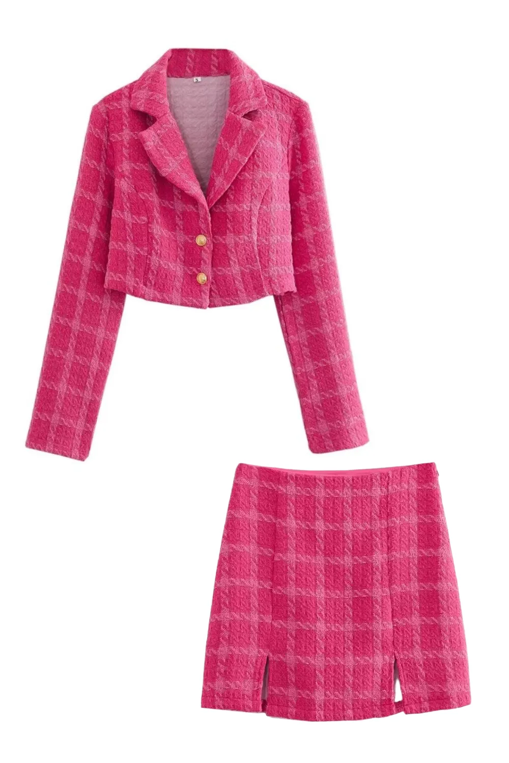 'Casey' Plaid Suit & High Waist Skirt sold by Goodnight Macaroon product image thumbnail 2