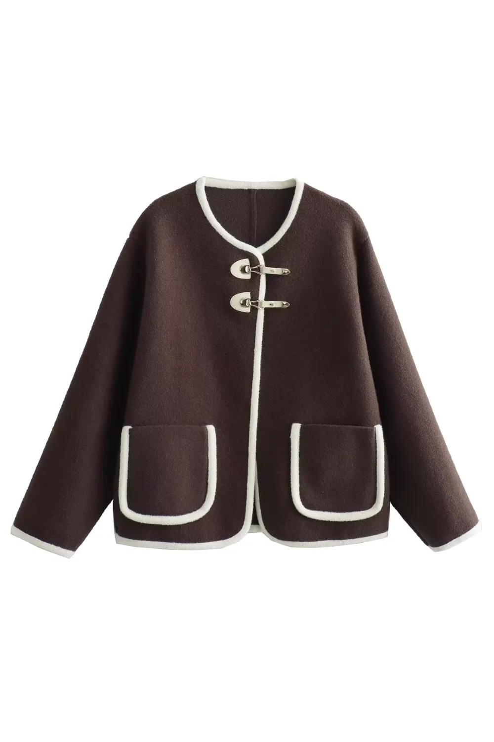 'Kiara' Contrast Trim Knitted Velvet Coat Jacket (4 Colors) sold by Goodnight Macaroon