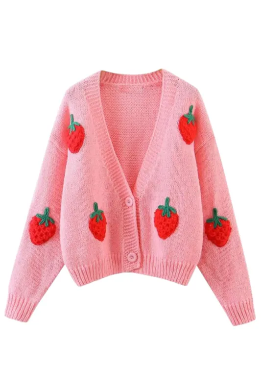 Strawberry Knitted Cardigan sold by Goodnight Macaroon
