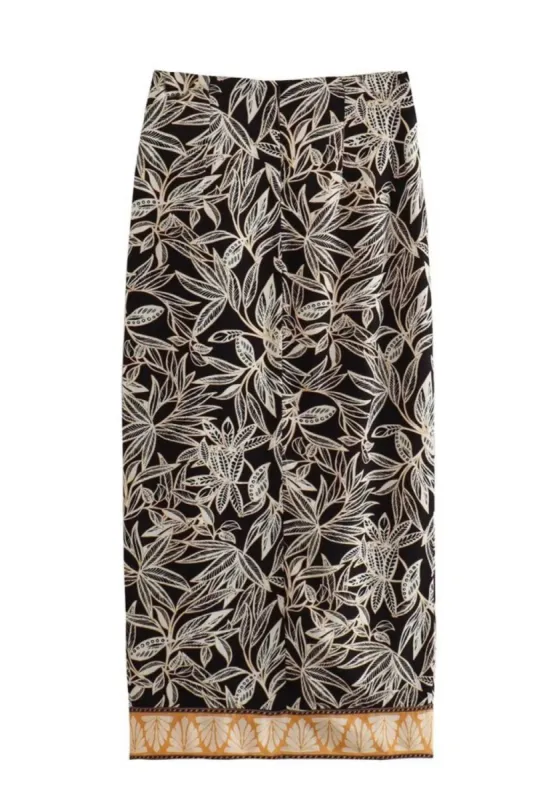 'Fia' Knotted Floral Midi Sarong Skirt made by Goodnight Macaroon