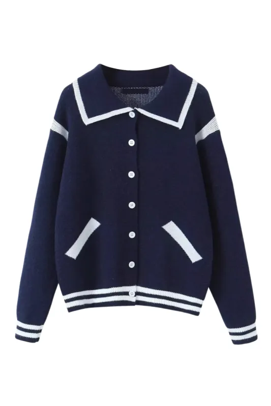 'Lyra' Collared Knitted Cardigan sold by Goodnight Macaroon