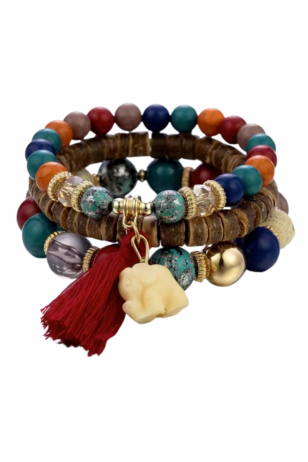 'Shae' Multi-Layer Bohemian Wooden Beads Bracelet (4 Styles) sold by Goodnight Macaroon